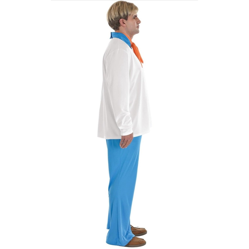 Scooby Doo Fred Adult Plus 2XL 48-52 Fred Costume Cosplay 3 Piece NEW - Picture 4 of 8
